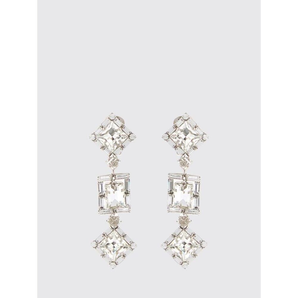 Alessandra Rich Women Alessandra Rich Brass Earrings With Set Rhinestones